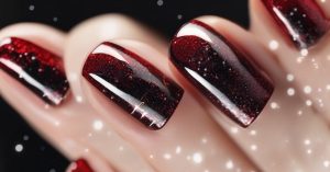 Paznokcie czerwone z czarnym brokatem: Idealny manicure na każdą okazję